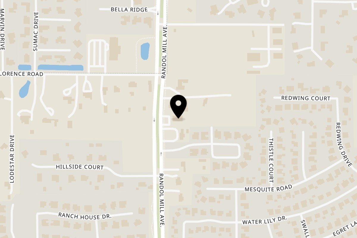Map showing the location of Shuck Me Kitchen & Cantina Southlake on 585 Randol Mill Ave in Southlake